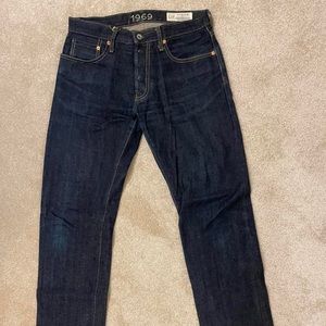 Gap 1969 Japanese Kaihara Selvedge Raw Denim Redline Straight Jeans